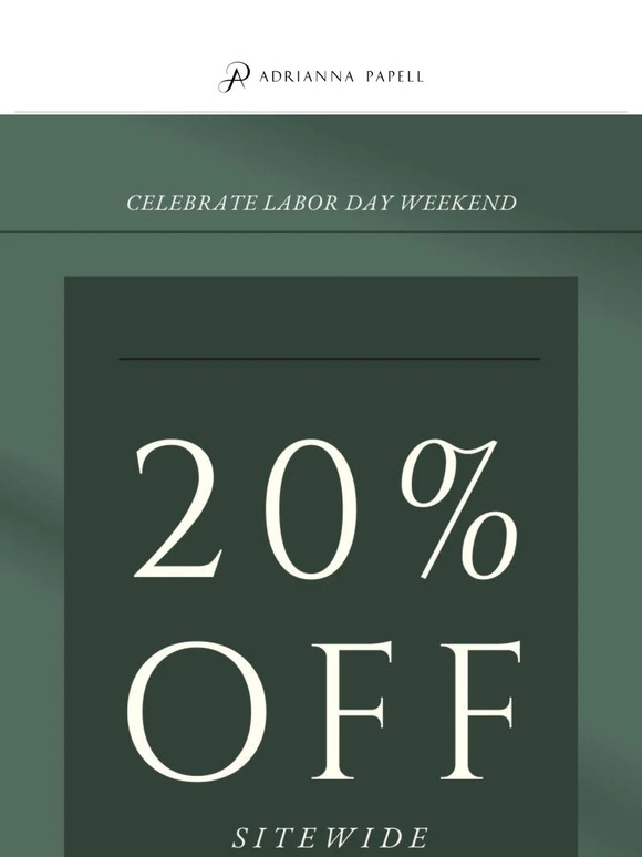20% Off Starts Now 🛍️