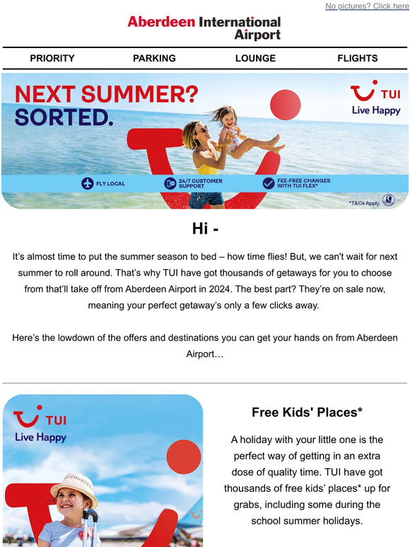 Aberdeen International Airport Lock in your 2024 TUI summer holiday