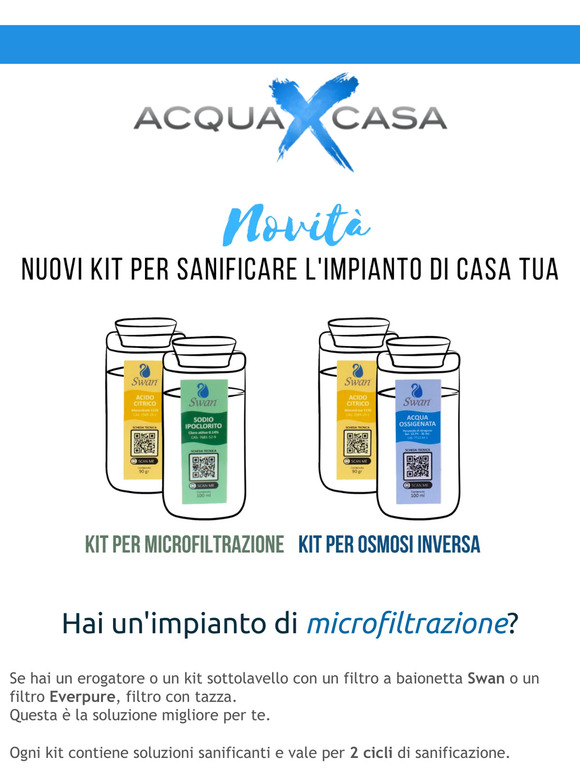 Rientri dalle vacanze? sanifica il tuo impianto per l'acqua.