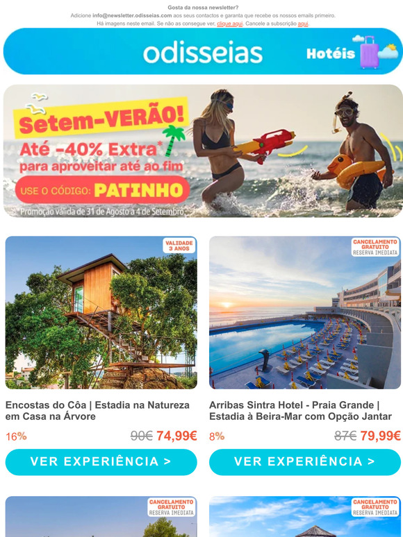 💦 Escapadinhas com Piscina Exterior 💦