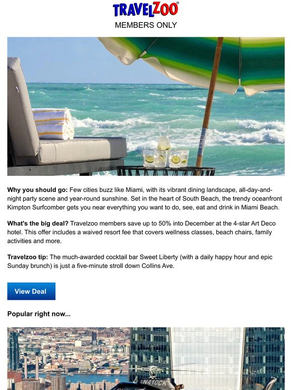 $149 & up—Oceanfront South Beach hotel into December