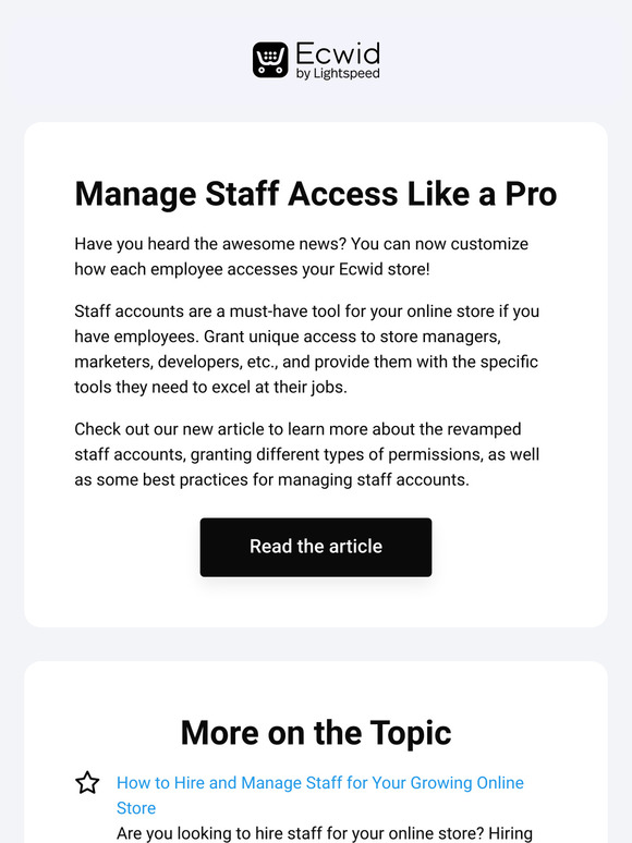 NEW Staff Accounts: Grant Staff Unique Permissions to Your Store 👫