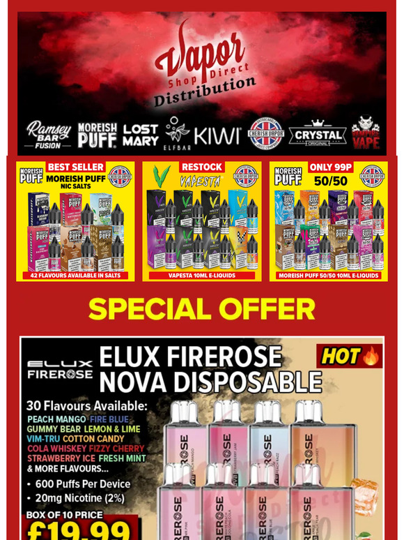 Elux & Geek Bar Special Offers⏰ + Huge Bar Salts Restock