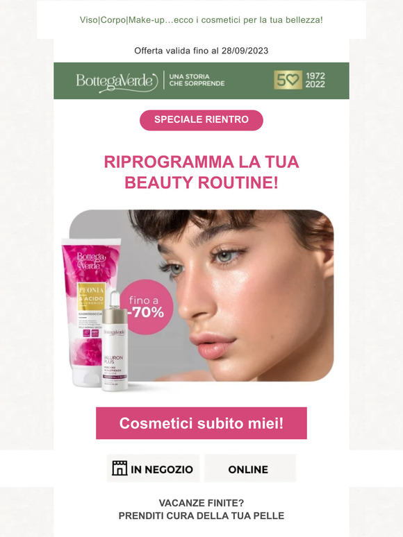 Riprogramma la tua Beauty Routine con sconti fino al 70%