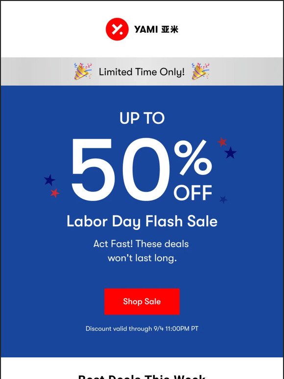 50% OFF - You’ll ❤️ Our Labor Day Deals
