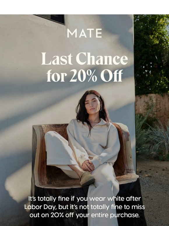 DON’T MISS 20% OFF