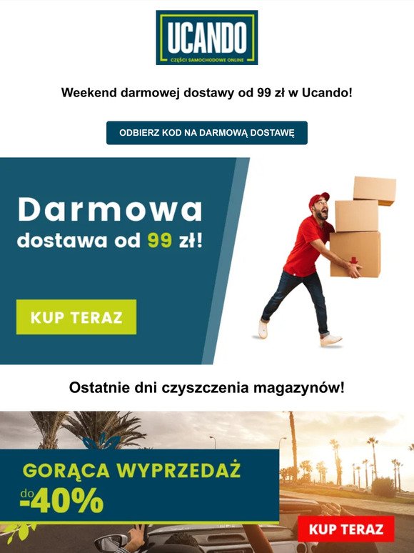 📦 Weekend darmowej dostawy od 99 zł w Ucando 📦