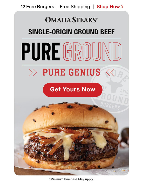 Saturdays are better w/ 12 FREE filet mignon burgers!