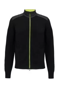 Belstaff Men’s Flash Kelby Zip Cardigan Black / Neon Yellow - New S23 Collection