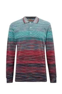 Missoni Men's Space-dyed Polo Shirt Mint Blue - New S23 Collection