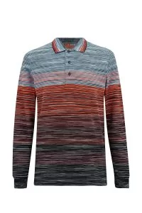 Missoni Men's Striped Long-sleeved Polo Shirt Multicoloured - New S23 Collection