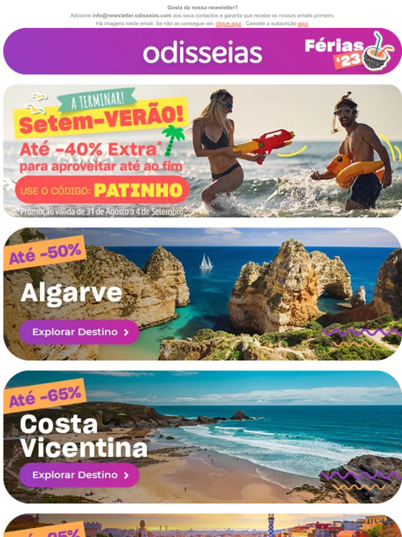 É dos sortudos que ainda tem FÉRIAS? Este e-mail é para si!