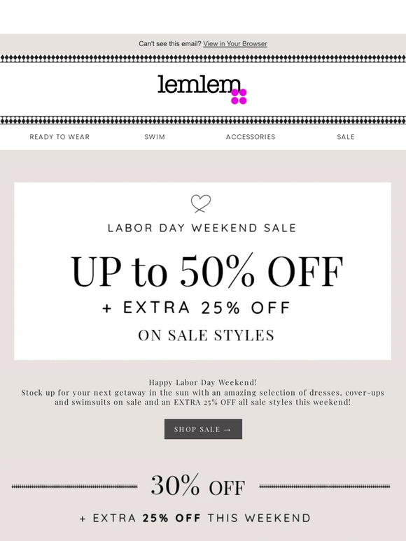 Enjoy an EXTRA 25% OFF all sale styles this weekend 💙