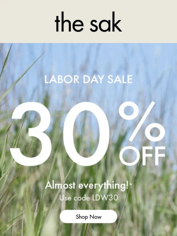 30% Off for Labor Day!
