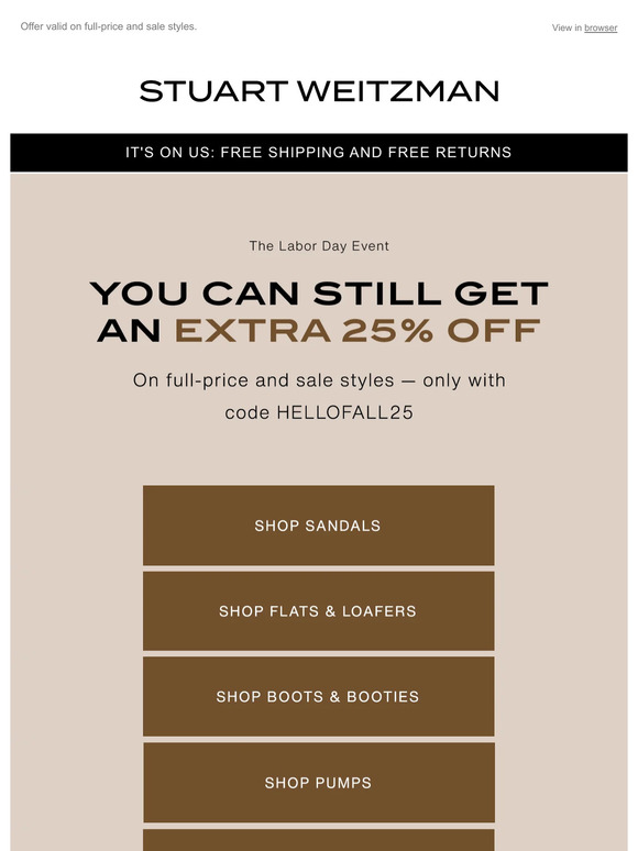 It’s Confirmed: You’re Still Getting an Extra 25% Off With Code HELLOFALL25
