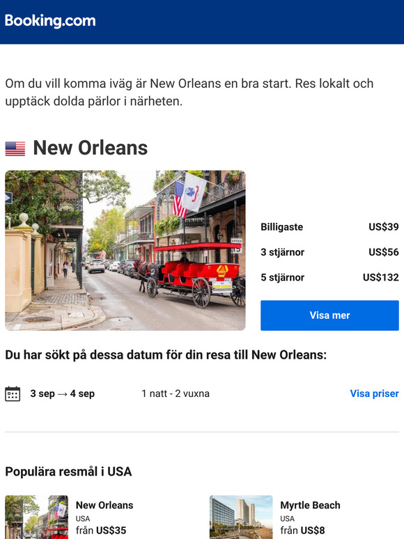 Erbjudanden i New Orleans från US$39 under september