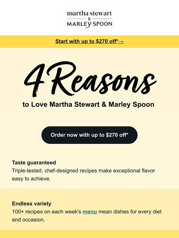 4 Reasons to 💛  Martha Stewart & Marley Spoon