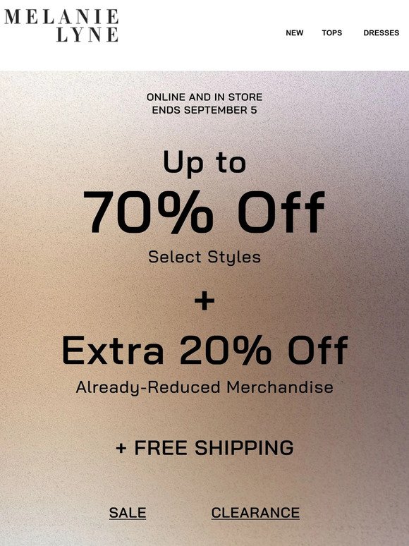 Sale on Sale ✨ Up to 70% off + an extra 20%