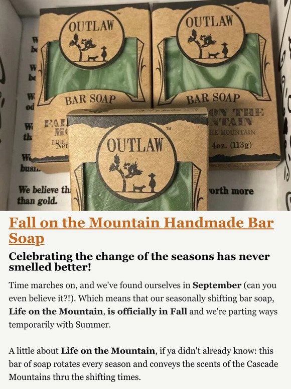 Craving Autumn? 🍁 Fall on the Mountain Bar Soap is HERE!