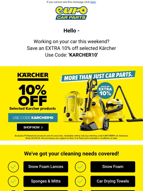 Save An Extra 10% On Karcher!