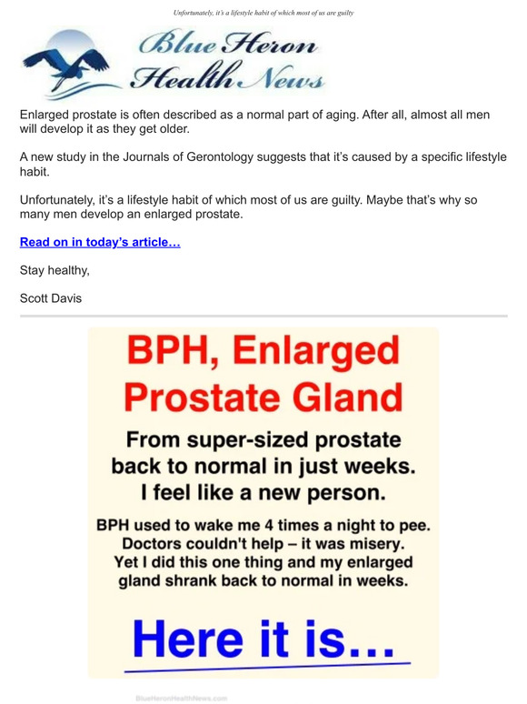 Enlarged Prostate Caused By This Habit