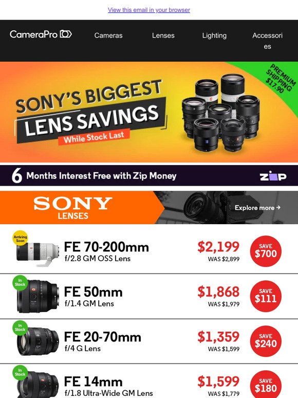 Get your hands on Sony's Biggest Lens Sale of the Season!