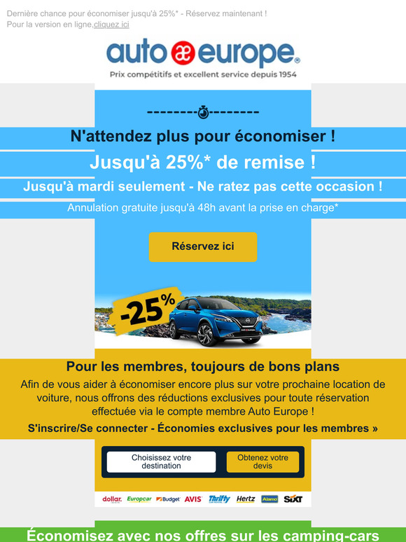 Jusqu'à mardi seulement ! Jusqu'à -25%