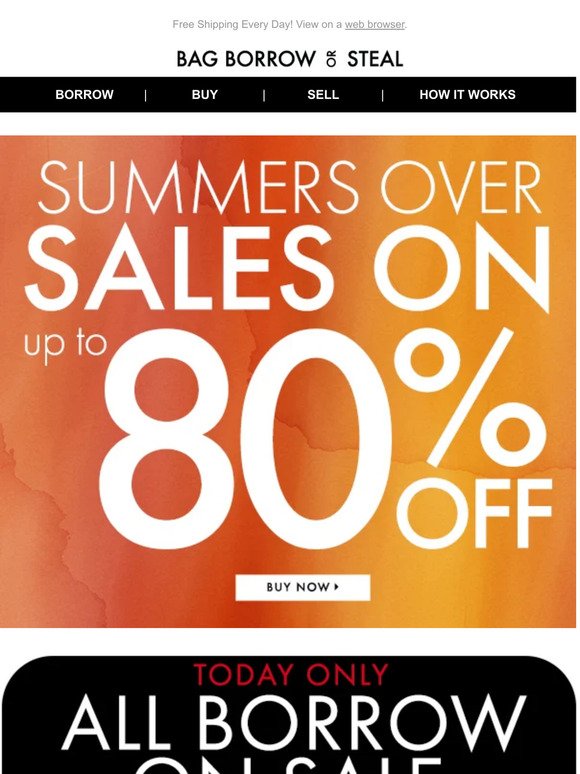 Summers Over, SALES ON…Up to 80% off!