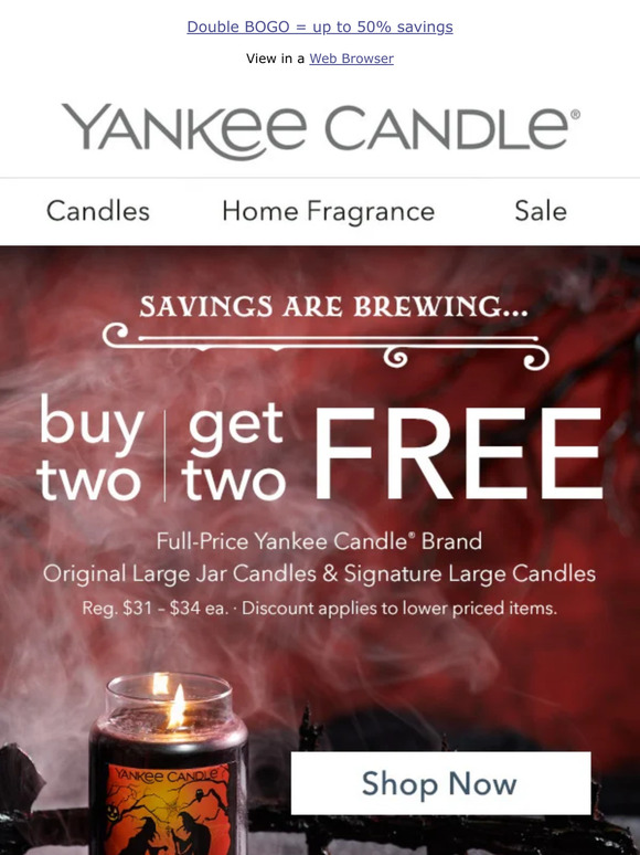 Yankee Candle Company Pick 4 Large Candles. Only pay for 2. Milled