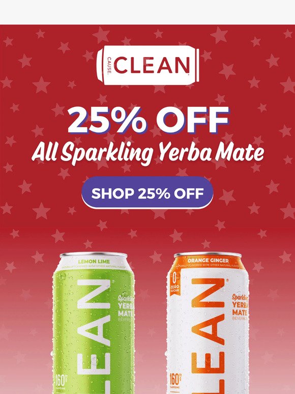 25% OFF All Sparkling Yerba Mate