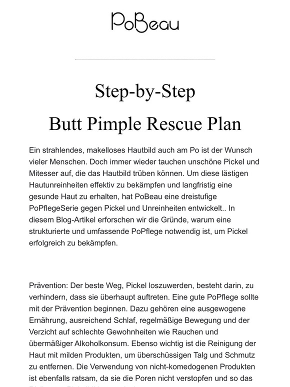 Step-by-Step Butt Pimple Rescue Plan