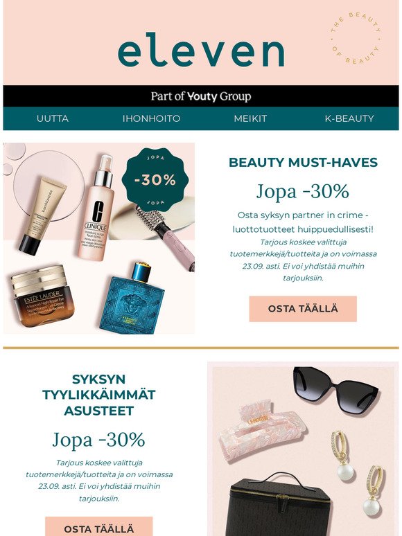 Beauty must-haves jopa -30% 💫