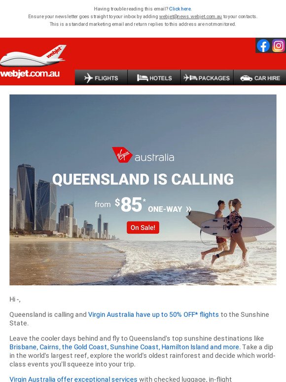 $85 one-way to the Gold Coast with Virgin Australia 🌞