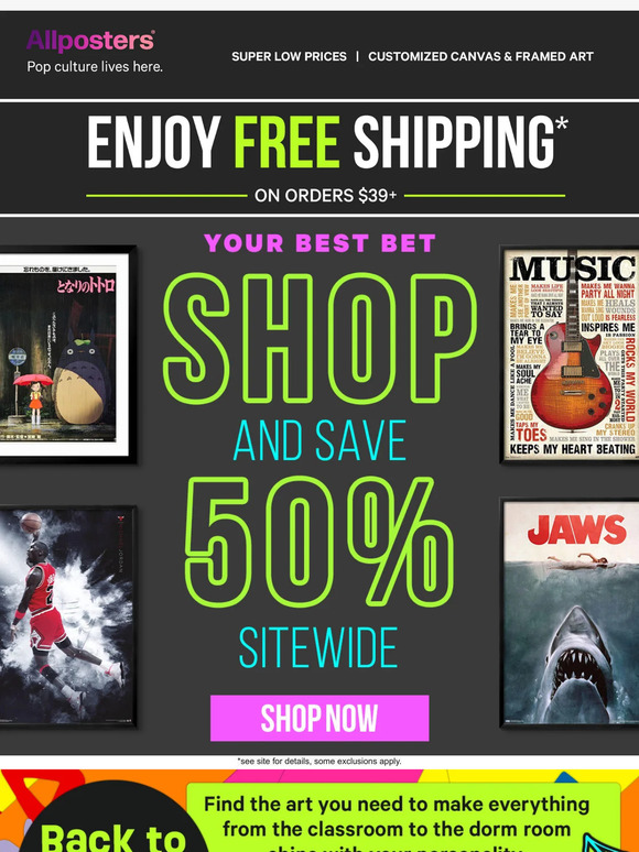Hey there, get 50% off sitewide!