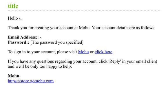 Thanks for Registering at Mohu