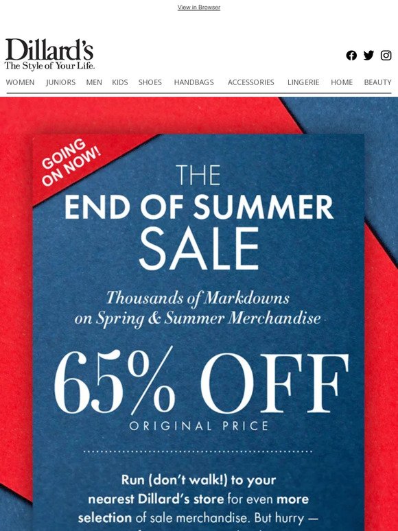 End of Summer Sale: 65% Off Select Ladies’ Apparel, Shoes & More
