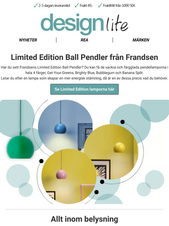 Limited Edition Ball pendellampa från Frandsen🌈