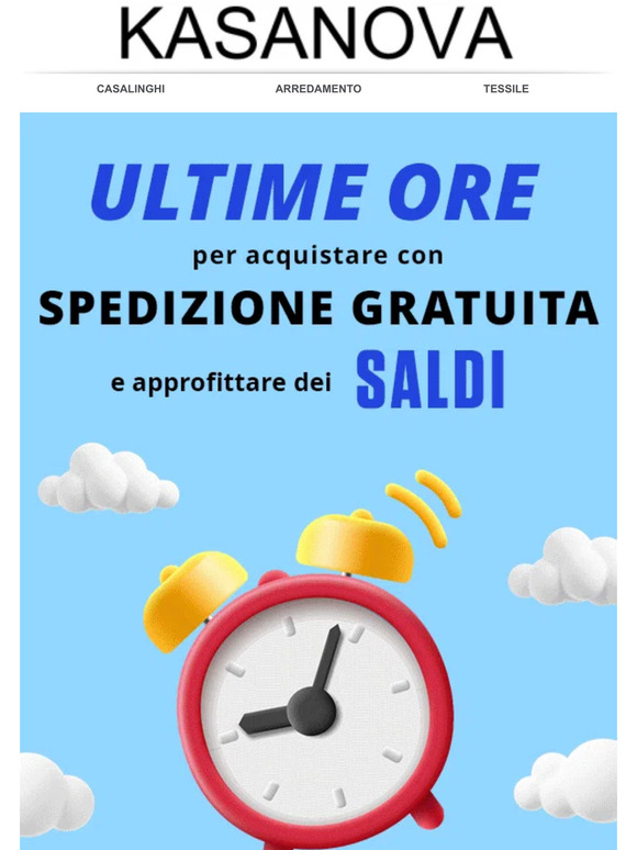 ⏰​ Ultime ore di spedizione gratuita e saldi!