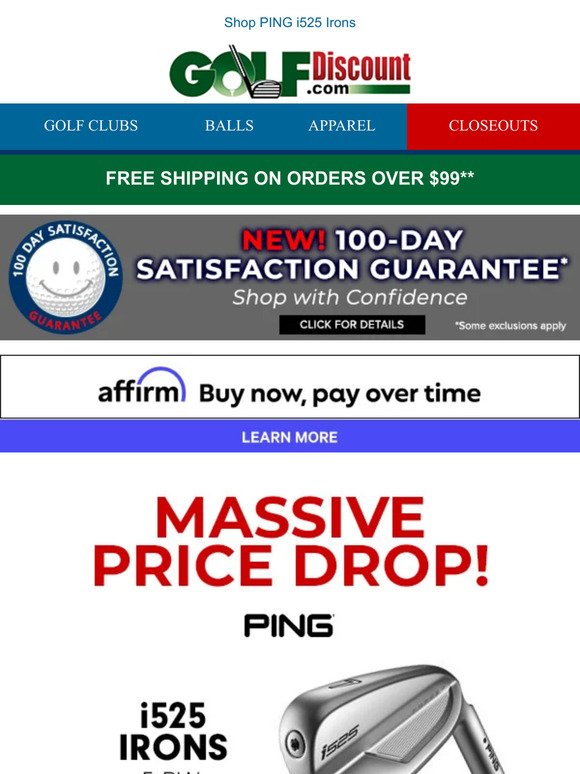 Massive Price Drop on PING i525 Irons