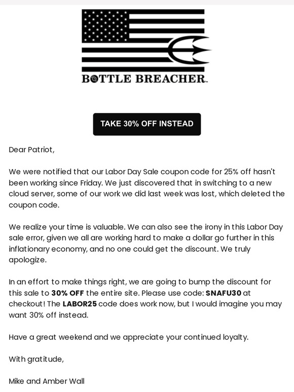 Apologies, We Know Your Time is Valuable
