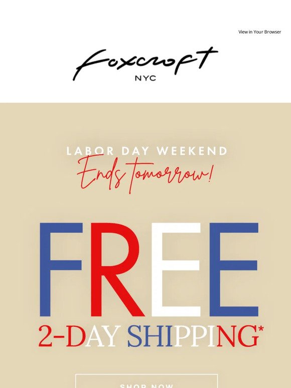 Ends Tomorrow: FREE 2-day shipping!