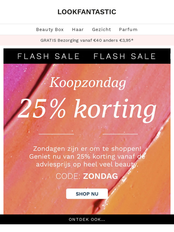 Koopzondag met 25% korting!