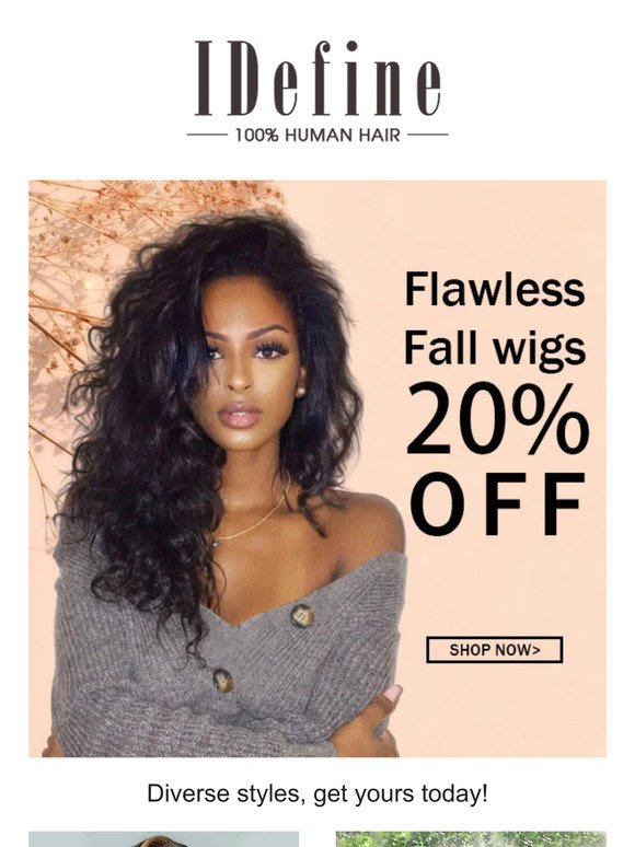In stock & free shipping! 20% OFF on Fall Style Wigs