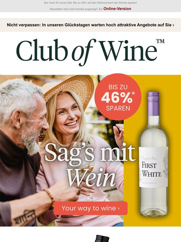 Sag's mit Wein – Frische Kap-Grüße jetzt schon für 4,90 € pro Flasche!