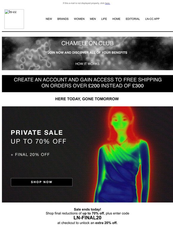 Last Day: Private Sale Up To 70% Off + Extra 20% Off
