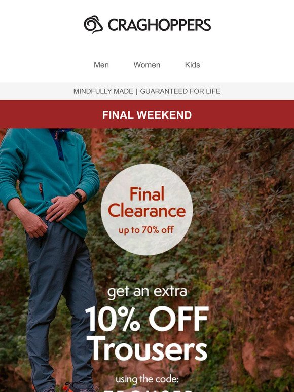 Last Chance for 70% off Clearance Sale