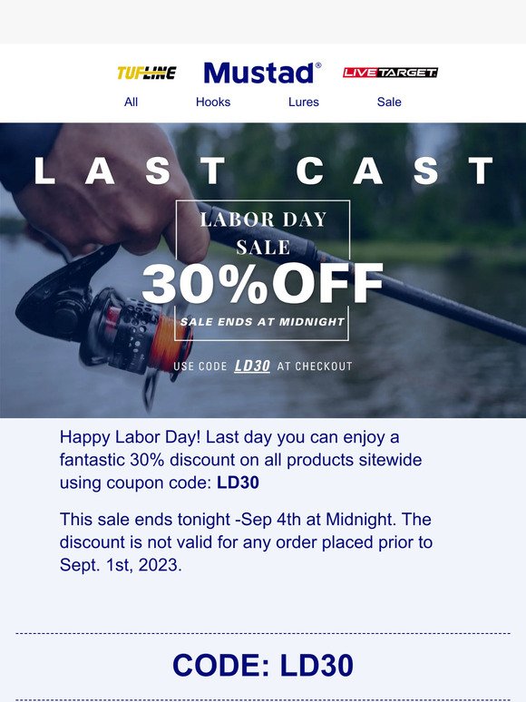 LAST CAST: 30% OFF Sitewide!