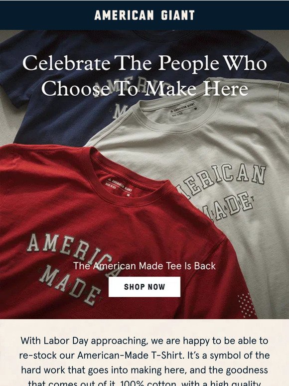 The American Made T-Shirt: Back in stock