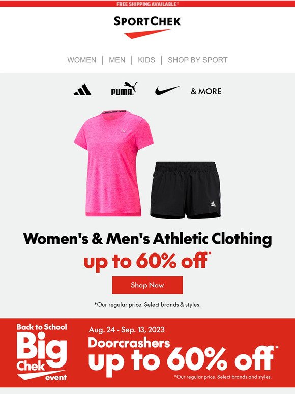 Back To School: Athletic Clothing Up To 60% Off