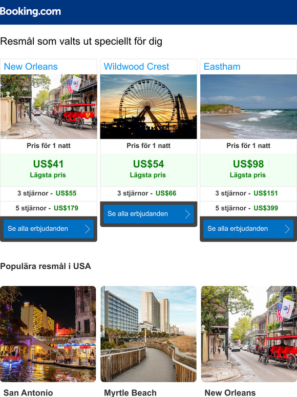 New Orleans och Wildwood Crest: Nyheter gällande priser, information och annat